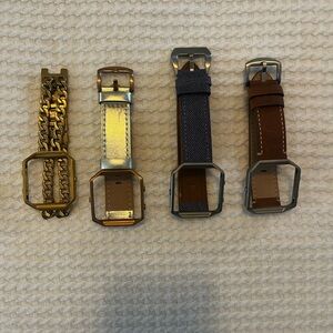 Set of Four Watch Bands for Fitbit Blaze in Gold, Silver, Blue and Brown
